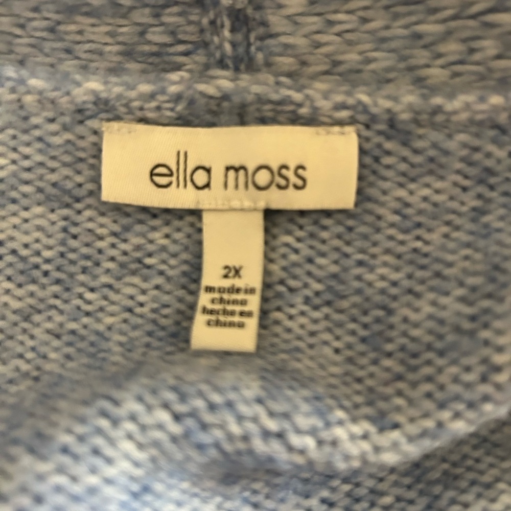 Ella Moss Blue V-Neck Relaxed Sweater - Picture 6 of 10